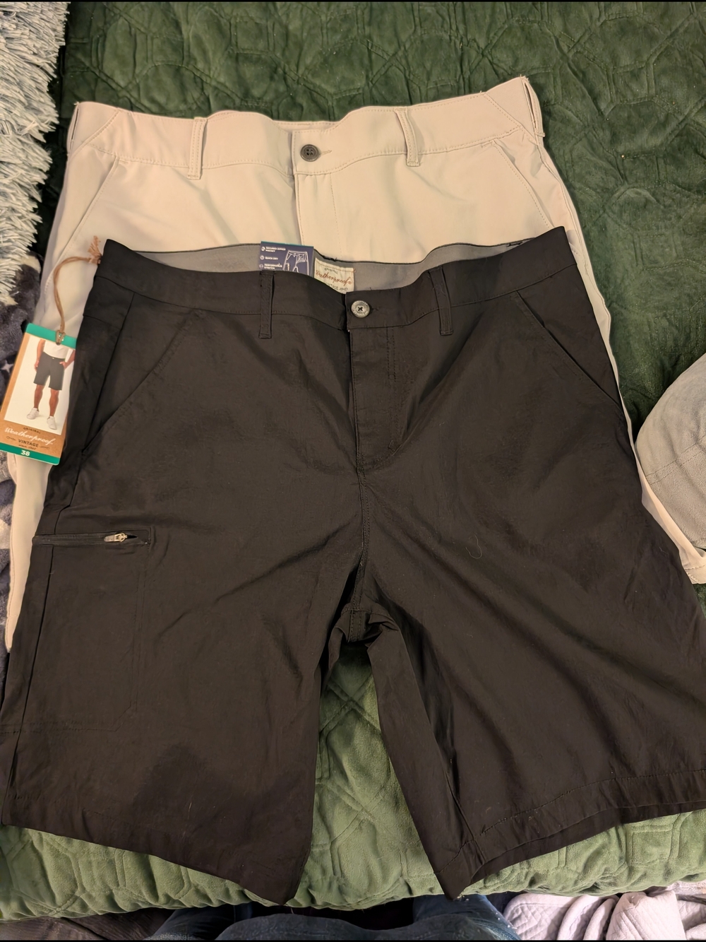 NWT Weatherguard & Lee Men's Hybrid Shorts in Black and Cream